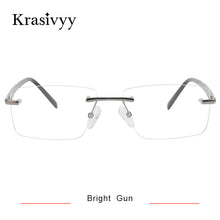 Load image into Gallery viewer, Krasivyy Pure Titanium Glasses Frame Women Brand Designer Optical Prescription Eyeglasses Men Rimless Square Myopia Eyewear