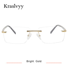 Load image into Gallery viewer, Krasivyy Pure Titanium Glasses Frame Women Brand Designer Optical Prescription Eyeglasses Men Rimless Square Myopia Eyewear