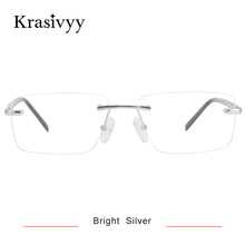 Load image into Gallery viewer, Krasivyy Pure Titanium Glasses Frame Women Brand Designer Optical Prescription Eyeglasses Men Rimless Square Myopia Eyewear