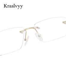 Load image into Gallery viewer, Krasivyy Pure Titanium Glasses Frame Women Brand Designer Optical Prescription Eyeglasses Men Rimless Square Myopia Eyewear
