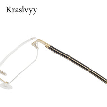 Load image into Gallery viewer, Krasivyy Pure Titanium Glasses Frame Women Brand Designer Optical Prescription Eyeglasses Men Rimless Square Myopia Eyewear