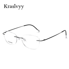 Load image into Gallery viewer, Krasivyy Pure Titanium Glasses Frame Women Brand Designer Ultralight Optical Prescription Eyewear Men Rimless Myopia Eyeglasses