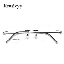 Load image into Gallery viewer, Krasivyy Pure Titanium Glasses Frame Women Brand Designer Ultralight Optical Prescription Eyewear Men Rimless Myopia Eyeglasses