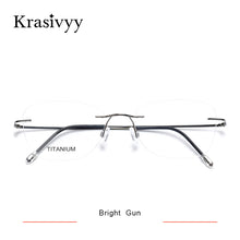 Load image into Gallery viewer, Krasivyy Pure Titanium Glasses Frame Women Brand Designer Ultralight Optical Prescription Eyewear Men Rimless Myopia Eyeglasses