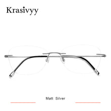 Load image into Gallery viewer, Krasivyy Pure Titanium Glasses Frame Women Brand Designer Ultralight Optical Prescription Eyewear Men Rimless Myopia Eyeglasses