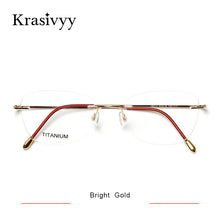 Load image into Gallery viewer, Krasivyy Pure Titanium Glasses Frame Women Brand Designer Ultralight Optical Prescription Eyewear Men Rimless Myopia Eyeglasses