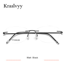 Load image into Gallery viewer, Krasivyy Pure Titanium Glasses Frame Women Brand Designer Ultralight Optical Prescription Eyewear Men Rimless Myopia Eyeglasses