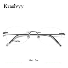Load image into Gallery viewer, Krasivyy Pure Titanium Glasses Frame Women Brand Designer Ultralight Optical Prescription Eyewear Men Rimless Myopia Eyeglasses