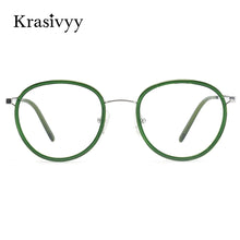 Load image into Gallery viewer, Krasivyy Pure Titanium Glasses Frame Women Ultralight TR90 Myopia Prescription Eyeglasses Frames Men Vintage Round Eyewear