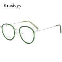 Load image into Gallery viewer, Krasivyy Pure Titanium Glasses Frame Women Ultralight TR90 Myopia Prescription Eyeglasses Frames Men Vintage Round Eyewear