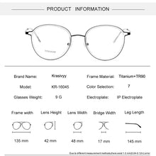 Load image into Gallery viewer, Krasivyy Pure Titanium Glasses Frame Women Ultralight TR90 Myopia Prescription Eyeglasses Frames Men Vintage Round Eyewear