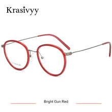 Load image into Gallery viewer, Krasivyy Pure Titanium Glasses Frame Women Ultralight TR90 Myopia Prescription Eyeglasses Frames Men Vintage Round Eyewear