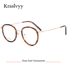 Load image into Gallery viewer, Krasivyy Pure Titanium Glasses Frame Women Ultralight TR90 Myopia Prescription Eyeglasses Frames Men Vintage Round Eyewear