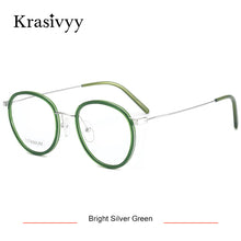 Load image into Gallery viewer, Krasivyy Pure Titanium Glasses Frame Women Ultralight TR90 Myopia Prescription Eyeglasses Frames Men Vintage Round Eyewear