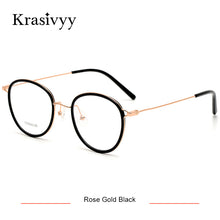 Load image into Gallery viewer, Krasivyy Pure Titanium Glasses Frame Women Ultralight TR90 Myopia Prescription Eyeglasses Frames Men Vintage Round Eyewear