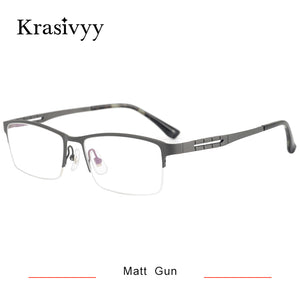 Krasivyy Pure Titanium Glasses Men Ultralight Spring Design Prescription Eyeglasses Male Korean Square Optical Eyewear Frame