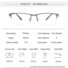 Load image into Gallery viewer, Krasivyy Pure Titanium Glasses Men Ultralight Spring Design Prescription Eyeglasses Male Korean Square Optical Eyewear Frame