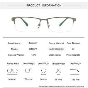 Krasivyy Pure Titanium Glasses Men Ultralight Spring Design Prescription Eyeglasses Male Korean Square Optical Eyewear Frame