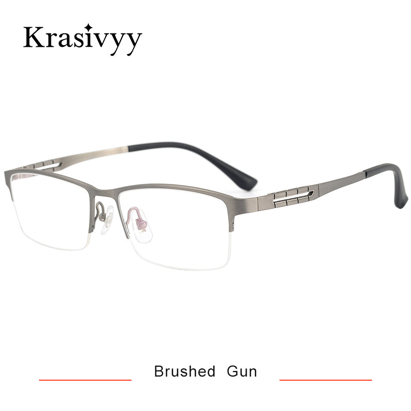 Krasivyy Pure Titanium Glasses Men Ultralight Spring Design Prescription Eyeglasses Male Korean Square Optical Eyewear Frame
