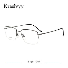 Load image into Gallery viewer, Krasivyy Pure Titanium Men Optical Glasses Classic Square Semi-Rimless Eyewear Males Prescription Optical Eyeglasses Frame