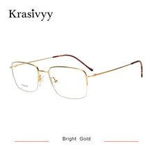 Load image into Gallery viewer, Krasivyy Pure Titanium Men Optical Glasses Classic Square Semi-Rimless Eyewear Males Prescription Optical Eyeglasses Frame