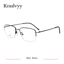 Load image into Gallery viewer, Krasivyy Pure Titanium Men Optical Glasses Classic Square Semi-Rimless Eyewear Males Prescription Optical Eyeglasses Frame