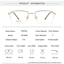 Load image into Gallery viewer, Krasivyy Pure Titanium Men Optical Glasses Classic Square Semi-Rimless Eyewear Males Prescription Optical Eyeglasses Frame