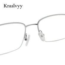 Load image into Gallery viewer, Krasivyy Pure Titanium Men Optical Glasses Classic Square Semi-Rimless Eyewear Males Prescription Optical Eyeglasses Frame