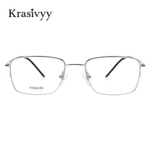Load image into Gallery viewer, Krasivyy Pure Titanium Men Optical Glasses Classic Square Semi-Rimless Eyewear Males Prescription Optical Eyeglasses Frame