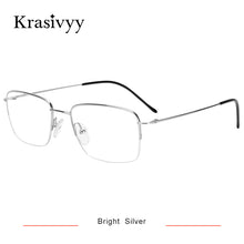 Load image into Gallery viewer, Krasivyy Pure Titanium Men Optical Glasses Classic Square Semi-Rimless Eyewear Males Prescription Optical Eyeglasses Frame