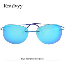 Load image into Gallery viewer, Krasivyy Pure Titanium Polarized Sunglasses Men  Ultralight Women Rimless Driving Pilot Sun Glasses Oculos de sol