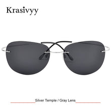 Load image into Gallery viewer, Krasivyy Pure Titanium Polarized Sunglasses Men  Ultralight Women Rimless Driving Pilot Sun Glasses Oculos de sol
