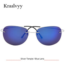 Load image into Gallery viewer, Krasivyy Pure Titanium Polarized Sunglasses Men  Ultralight Women Rimless Driving Pilot Sun Glasses Oculos de sol