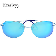 Load image into Gallery viewer, Krasivyy Pure Titanium Polarized Sunglasses Men  Ultralight Women Rimless Driving Pilot Sun Glasses Oculos de sol