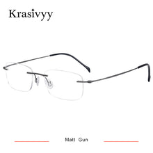 Load image into Gallery viewer, Krasivyy Pure Titanium Rimless Glasses Frame Men Brand Designer Myopia Optical Prescription Eyewear Male Screwless Eyeglasses