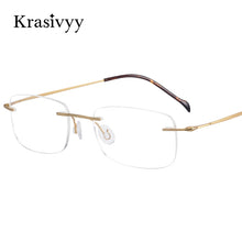 Load image into Gallery viewer, Krasivyy Pure Titanium Rimless Glasses Frame Men Brand Designer Myopia Optical Prescription Eyewear Male Screwless Eyeglasses