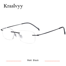 Load image into Gallery viewer, Krasivyy Pure Titanium Rimless Glasses Frame Men Brand Designer Myopia Optical Prescription Eyewear Male Screwless Eyeglasses