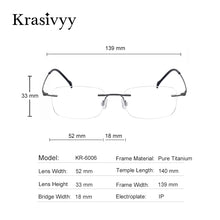 Load image into Gallery viewer, Krasivyy Pure Titanium Rimless Glasses Frame Men Brand Designer Myopia Optical Prescription Eyewear Male Screwless Eyeglasses