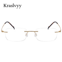 Load image into Gallery viewer, Krasivyy Pure Titanium Rimless Glasses Frame Men Brand Designer Myopia Optical Prescription Eyewear Male Screwless Eyeglasses