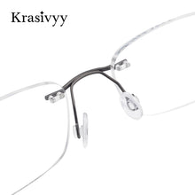 Load image into Gallery viewer, Krasivyy Pure Titanium Rimless Glasses Frame Men Brand Designer Myopia Optical Prescription Eyewear Male Screwless Eyeglasses