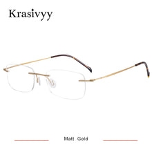 Load image into Gallery viewer, Krasivyy Pure Titanium Rimless Glasses Frame Men Brand Designer Myopia Optical Prescription Eyewear Male Screwless Eyeglasses