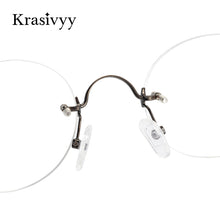 Load image into Gallery viewer, Krasivyy Pure Titanium Rimless Glasses Frame Men  Brand Designer Optical Prescription Eyeglasses Women Retro Round Eyewear