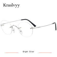 Load image into Gallery viewer, Krasivyy Pure Titanium Rimless Glasses Frame Men  Brand Designer Optical Prescription Eyeglasses Women Retro Round Eyewear