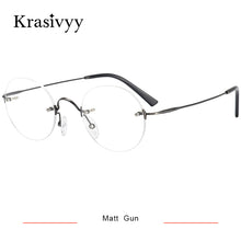 Load image into Gallery viewer, Krasivyy Pure Titanium Rimless Glasses Frame Men  Brand Designer Optical Prescription Eyeglasses Women Retro Round Eyewear