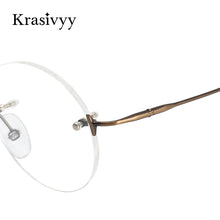 Load image into Gallery viewer, Krasivyy Pure Titanium Rimless Glasses Frame Men  Brand Designer Optical Prescription Eyeglasses Women Retro Round Eyewear