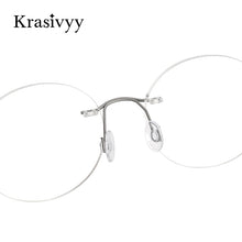 Load image into Gallery viewer, Krasivyy Pure Titanium Rimless Glasses Frame Men  Brand Designer Prescription Eyeglasses Women Vintage Round Eyewear