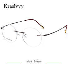 Load image into Gallery viewer, Krasivyy Pure Titanium Rimless Glasses Frame Men  Brand Designer Prescription Eyeglasses Women Vintage Round Eyewear