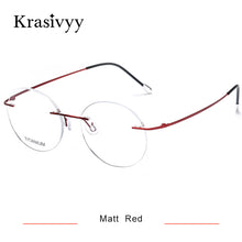 Load image into Gallery viewer, Krasivyy Pure Titanium Rimless Glasses Frame Men  Brand Designer Prescription Eyeglasses Women Vintage Round Eyewear