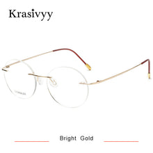 Load image into Gallery viewer, Krasivyy Pure Titanium Rimless Glasses Frame Men  Brand Designer Prescription Eyeglasses Women Vintage Round Eyewear