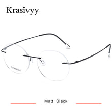 Load image into Gallery viewer, Krasivyy Pure Titanium Rimless Glasses Frame Men  Brand Designer Prescription Eyeglasses Women Vintage Round Eyewear